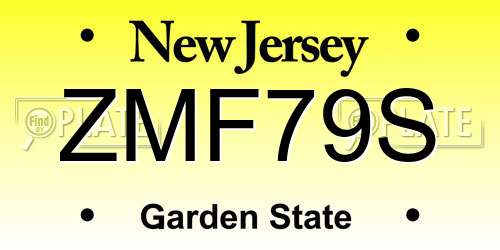 ZMF79S New Jersey License Plate