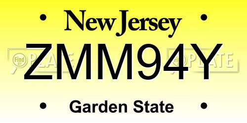 ZMM94Y New Jersey License Plate