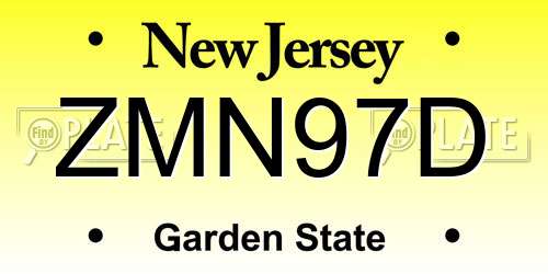 ZMN97D New Jersey License Plate