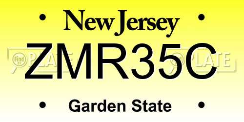 ZMR35C New Jersey License Plate