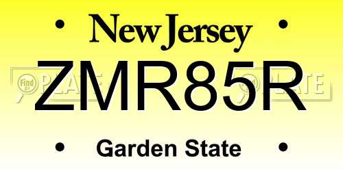 ZMR85R New Jersey License Plate