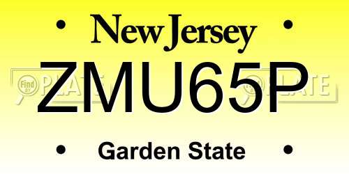 ZMU65P New Jersey License Plate