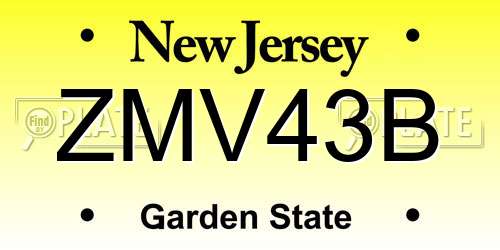 ZMV43B New Jersey License Plate