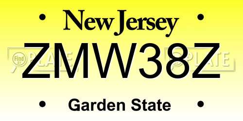 ZMW38Z New Jersey License Plate