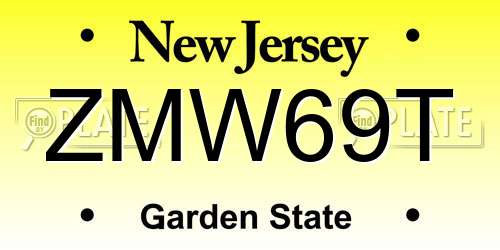ZMW69T New Jersey License Plate