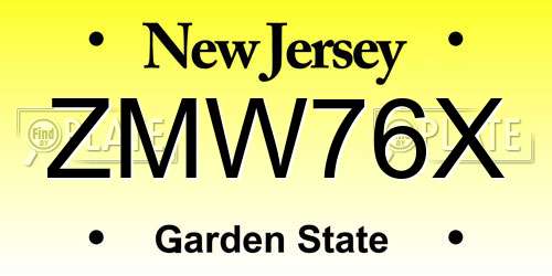ZMW76X New Jersey License Plate