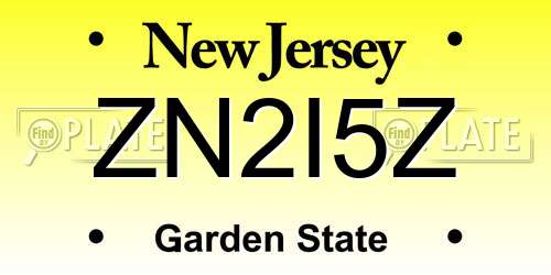 ZN2I5Z New Jersey License Plate