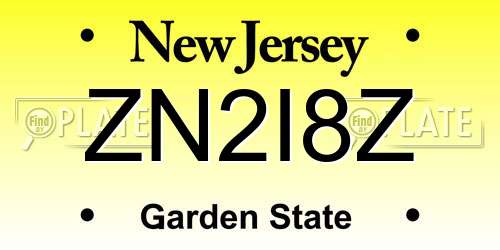ZN2I8Z New Jersey License Plate