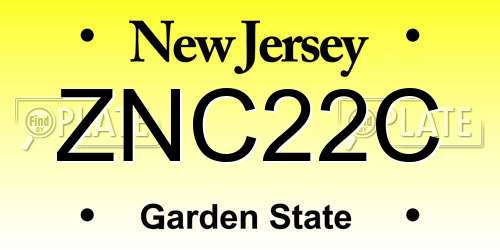 ZNC22C New Jersey License Plate