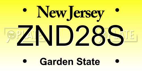ZND28S New Jersey License Plate