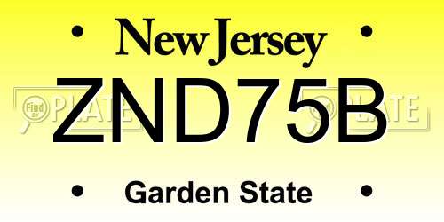 ZND75B New Jersey License Plate
