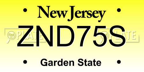 ZND75S New Jersey License Plate