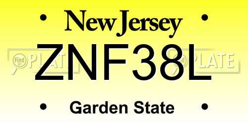 ZNF38L New Jersey License Plate