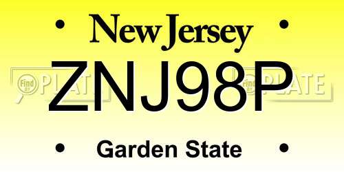 ZNJ98P New Jersey License Plate