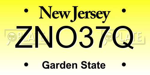 ZNO37Q New Jersey License Plate