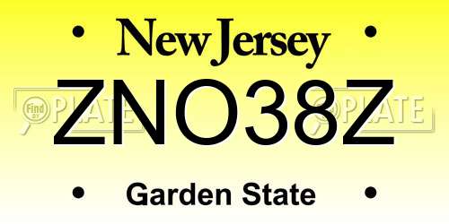 ZNO38Z New Jersey License Plate