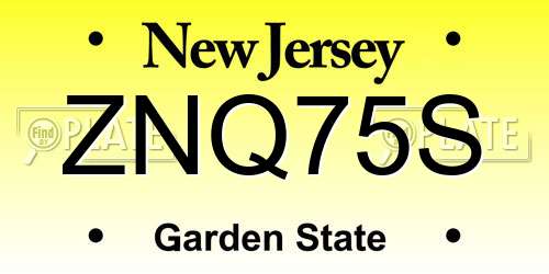 ZNQ75S New Jersey License Plate