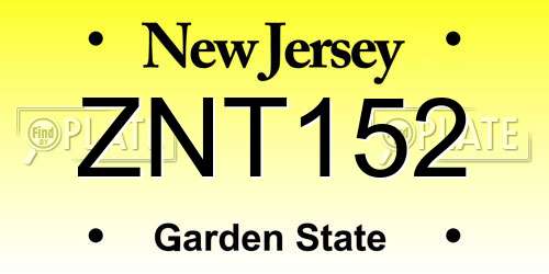 ZNT152 New Jersey License Plate