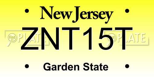ZNT15T New Jersey License Plate