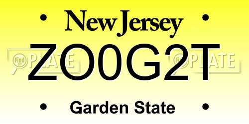 ZO0G2T New Jersey License Plate