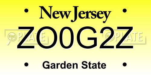 ZO0G2Z New Jersey License Plate