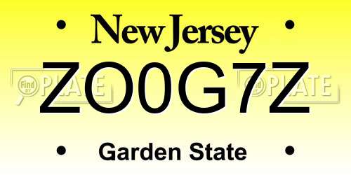 ZO0G7Z New Jersey License Plate