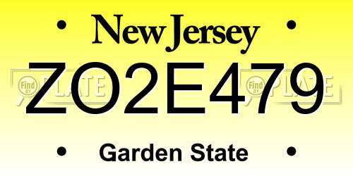 ZO2E479 New Jersey License Plate