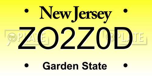 ZO2Z0D New Jersey License Plate