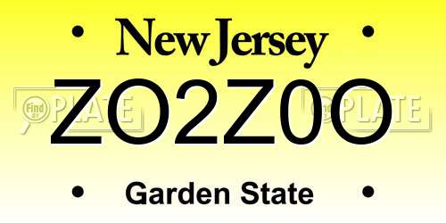 ZO2Z0O New Jersey License Plate