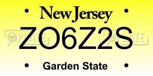 ZO6Z2S New Jersey License Plate