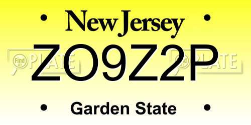 ZO9Z2P New Jersey License Plate