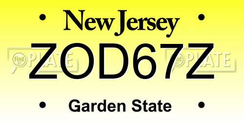 ZOD67Z New Jersey License Plate