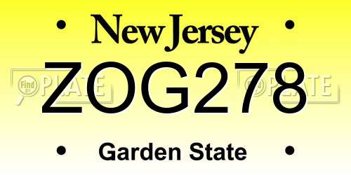 ZOG278 New Jersey License Plate