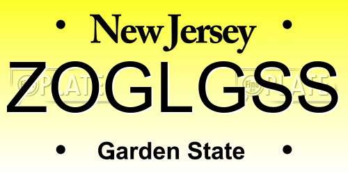 ZOGLGSS New Jersey License Plate