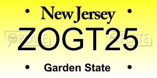 ZOGT25 New Jersey License Plate
