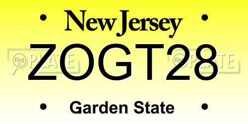 ZOGT28 New Jersey License Plate