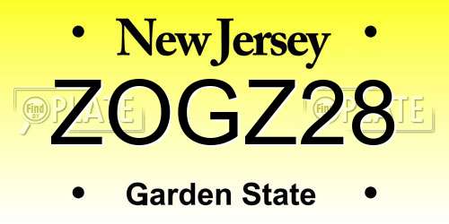ZOGZ28 New Jersey License Plate