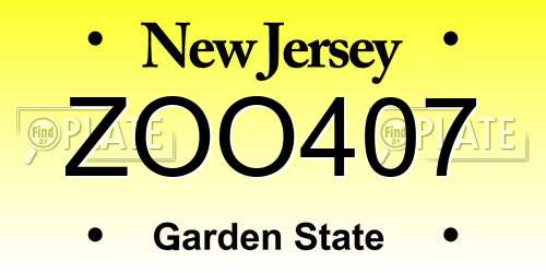 ZOO407 New Jersey License Plate