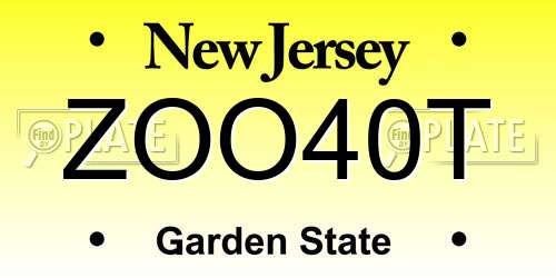 ZOO40T New Jersey License Plate