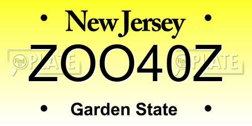 ZOO40Z New Jersey License Plate