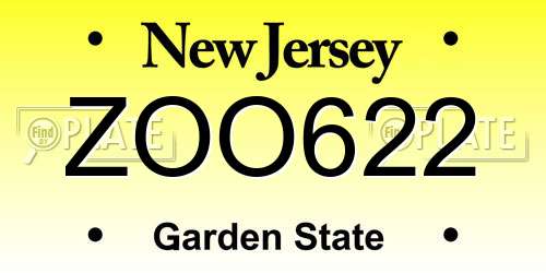 ZOO622 New Jersey License Plate