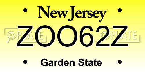 ZOO62Z New Jersey License Plate