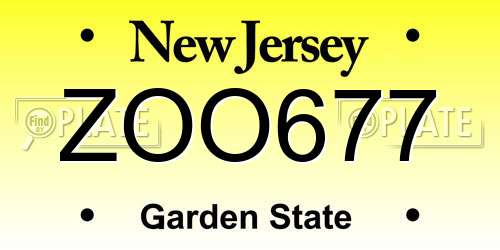 ZOO677 New Jersey License Plate