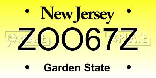 ZOO67Z New Jersey License Plate