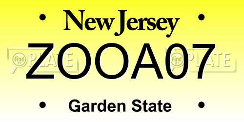 ZOOA07 New Jersey License Plate