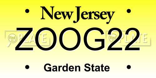 ZOOG22 New Jersey License Plate