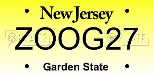 ZOOG27 New Jersey License Plate