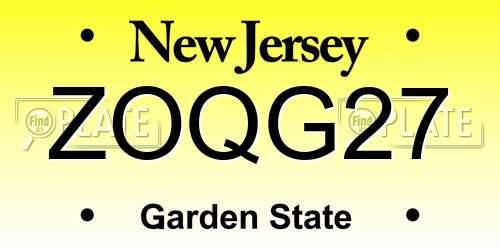 ZOQG27 New Jersey License Plate