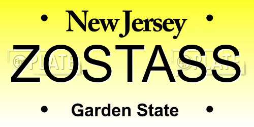 ZOSTASS New Jersey License Plate