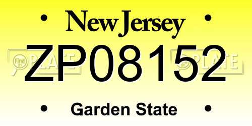 ZP08152 New Jersey License Plate
